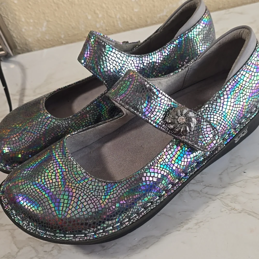 Alegria Paloma Iridescent Mary Jane Shoes